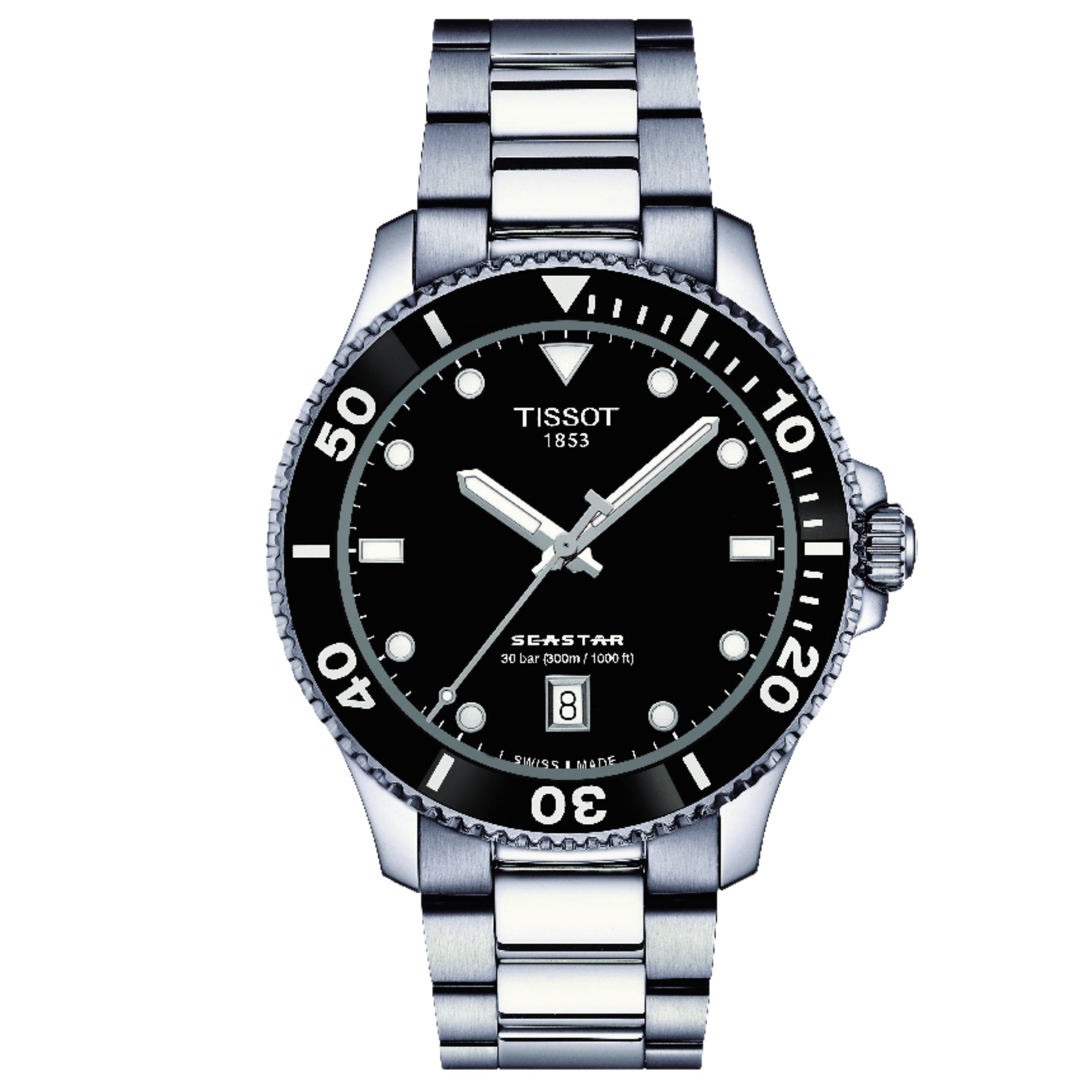 Tissot Seastar 1000 40mm Unisex Black Watch - T1204101105100